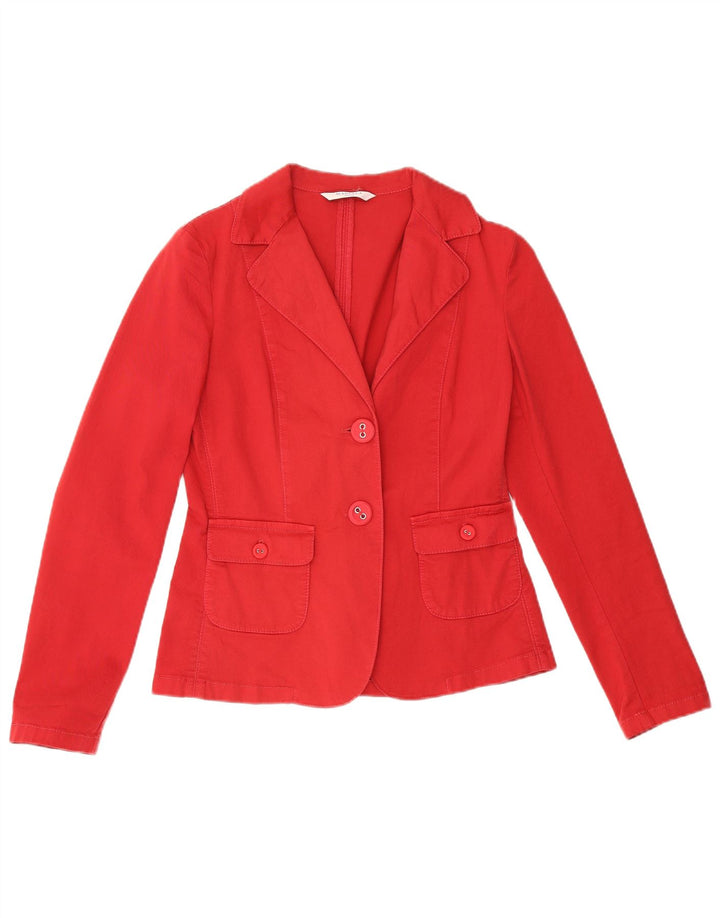 Marella Chaqueta Blazer de 2 Botones para Mujer UK 10 Small Red Cotton