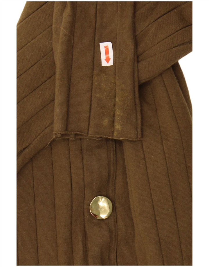 Zara Vestido largo de manga larga para mujer UK 42 Medium Khaki