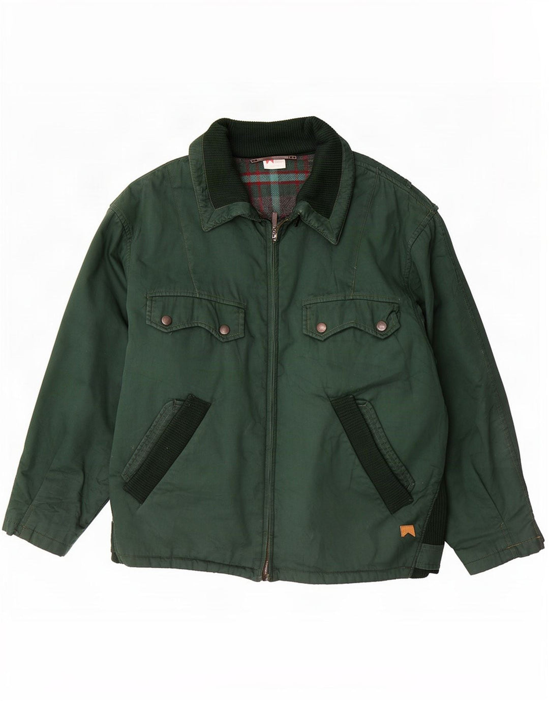 Marlboro Mens Bomber Jacket IT 50 Large Verde Colorblock Algodón