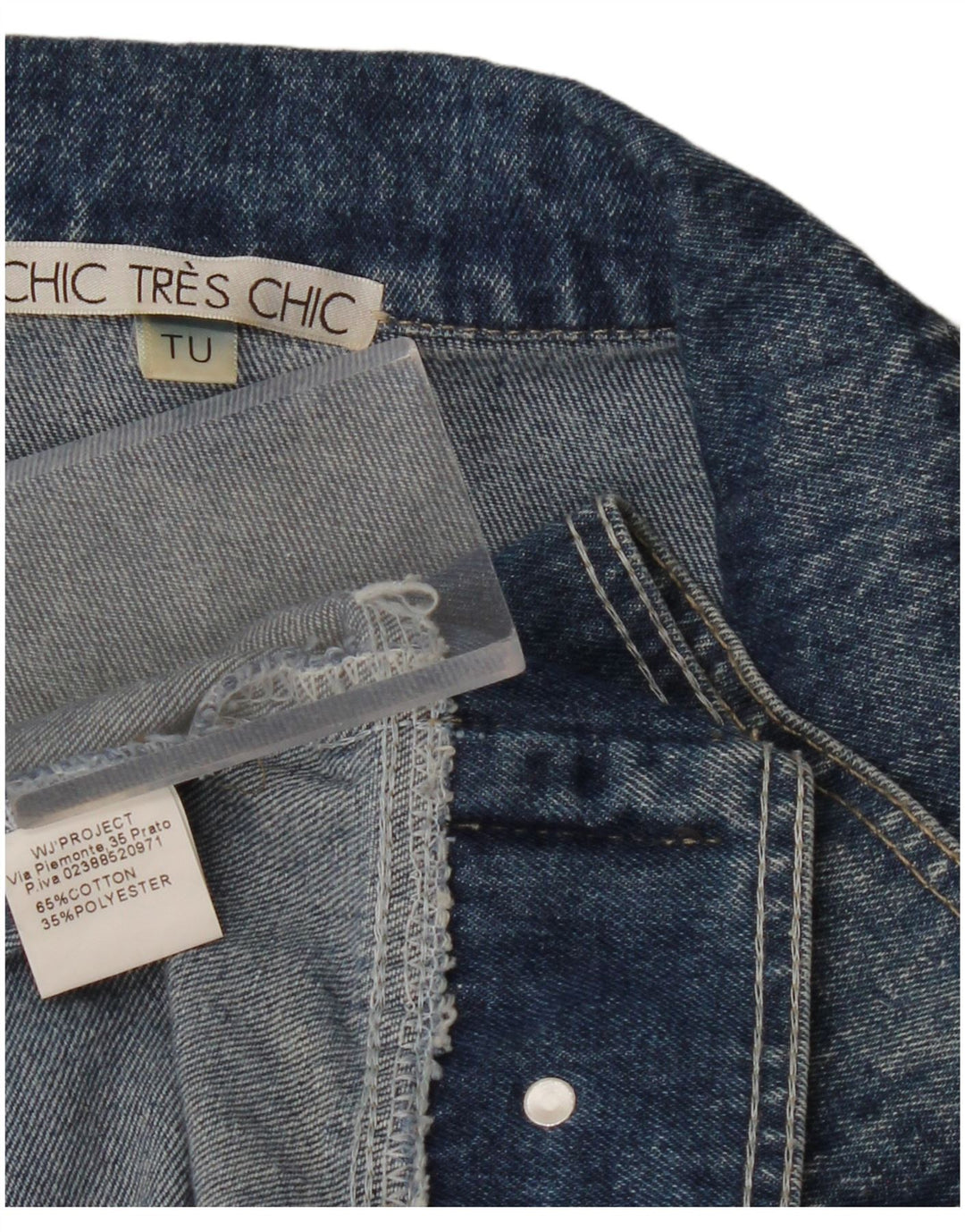 VINTAGE Chaqueta vaquera de gran tamaño para mujer Reino Unido 10 Algodón azul pequeño