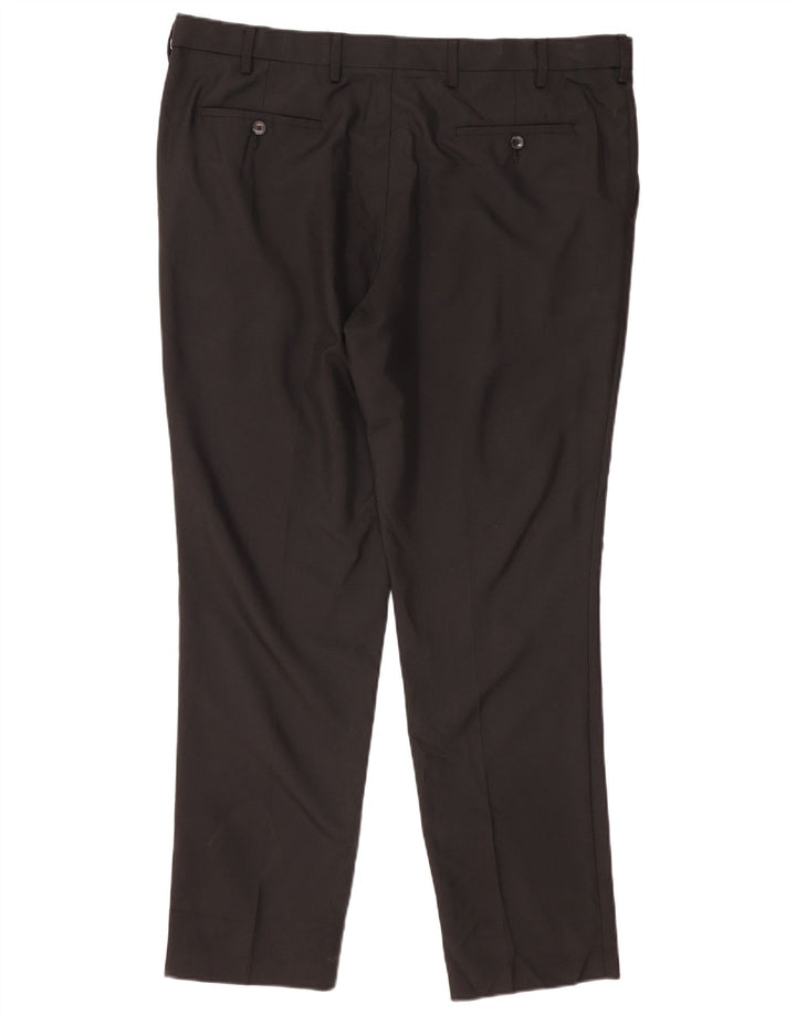 Marks & Spencer Pantalón chino ajustado para hombre W40 L31 Poliéster negro