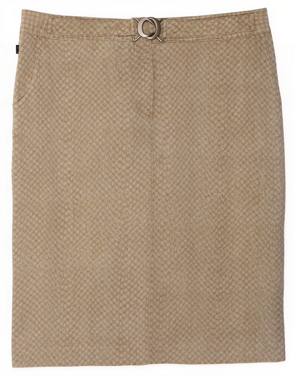 Roberto Cavalli Falda vaquera para mujer UK 18 XL W34 Beige Animal Print Algodón