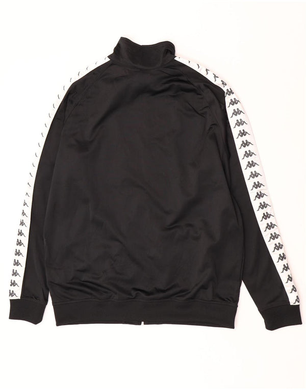 Kappa Mens Graphic Chándal Top Chaqueta 2XL Negro Poliéster