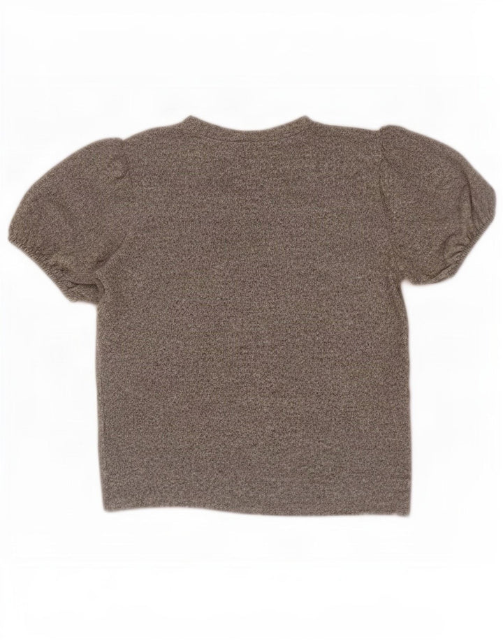 Zara Mujer Blusa Top Reino Unido 42 Gris Medio Moteado