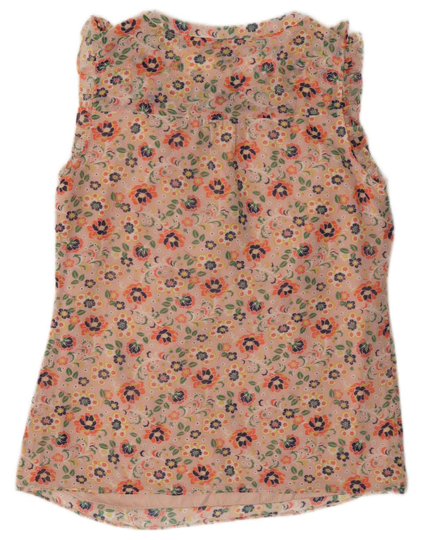 Boden Blusa sin mangas con volantes en la parte delantera para mujer UK 6 XS Pink Floral