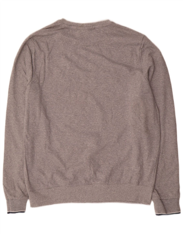 Fila Mens Graphic Sudadera Jumper Grande Gris Poliéster