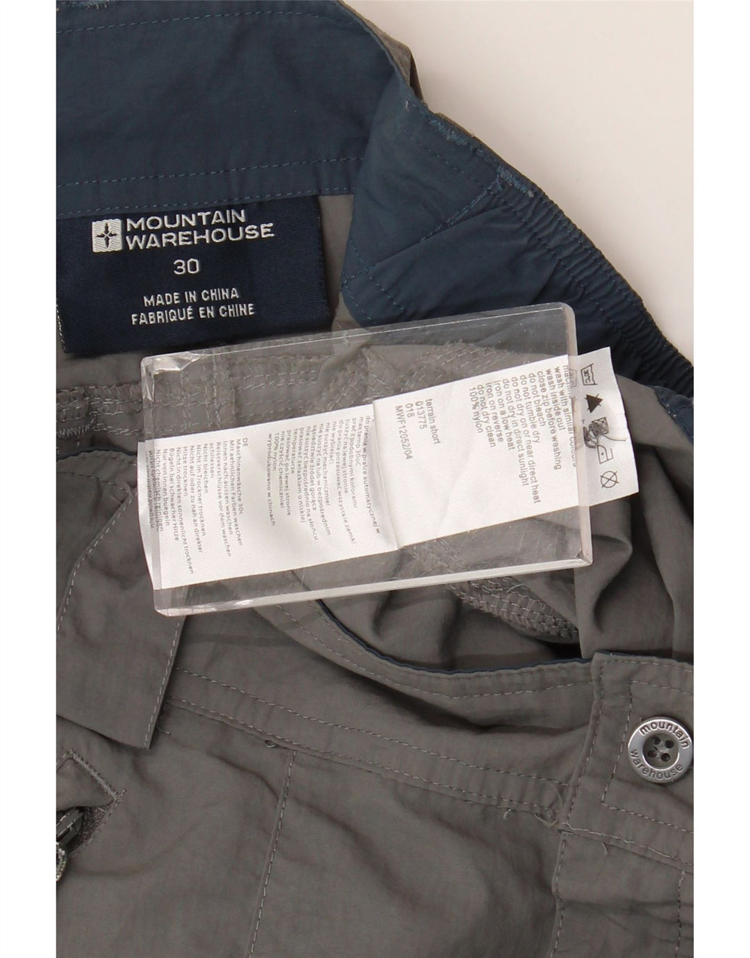 Pantalones cortos cargo para hombre Mountain Warehouse W30 nailon gris medio