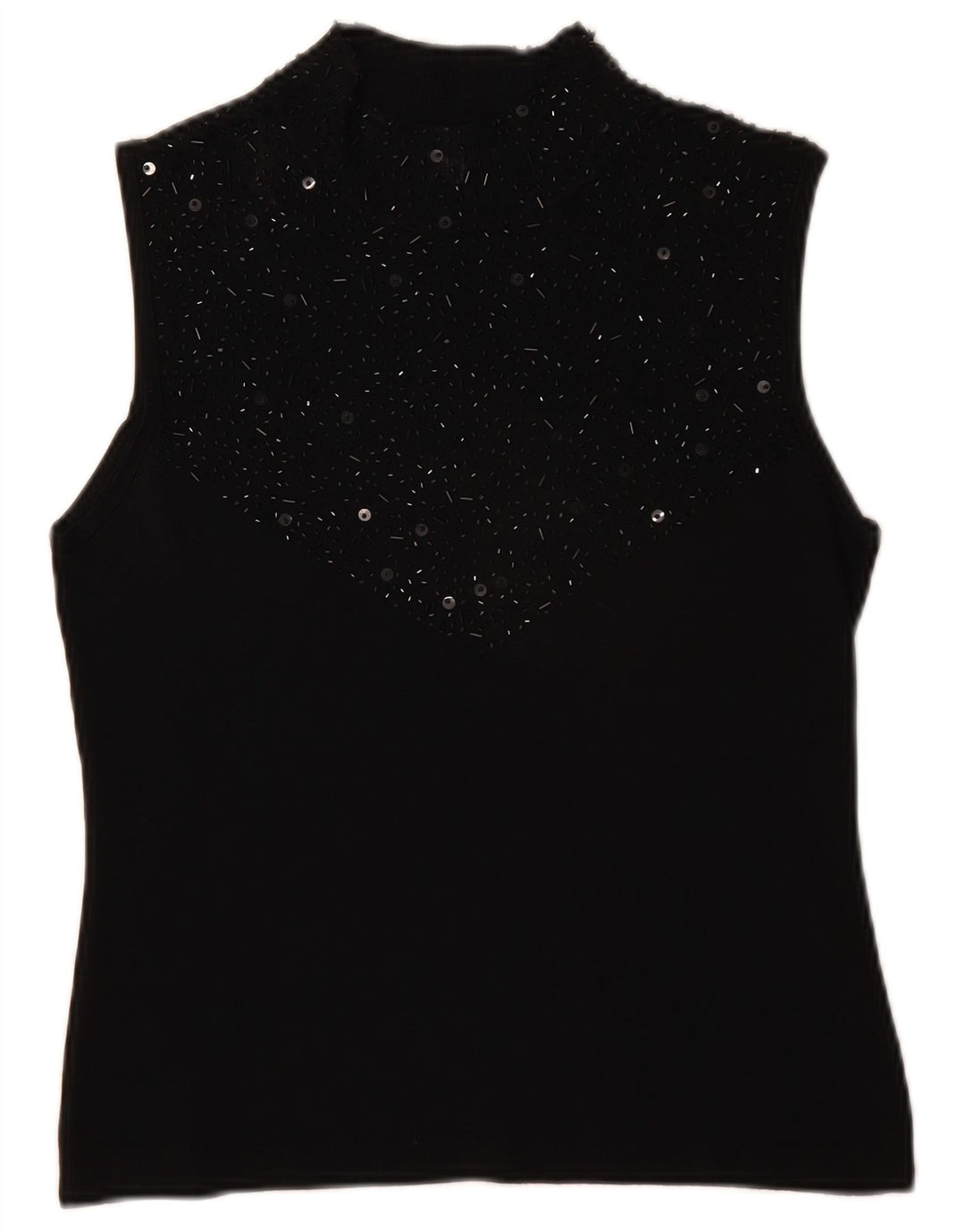 SKY DESIGN Blusa sin mangas para mujer US 2 XS Rayón negro