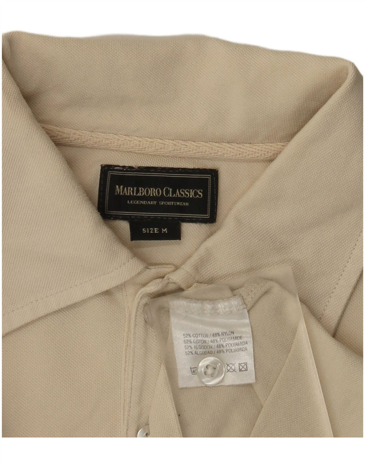 Marlboro Classics Polo para hombre de algodón blanco roto mediano