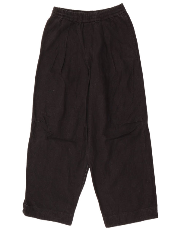 Cos Pantalones anchos de cintura alta para hombre XS W28 L27 Lino negro