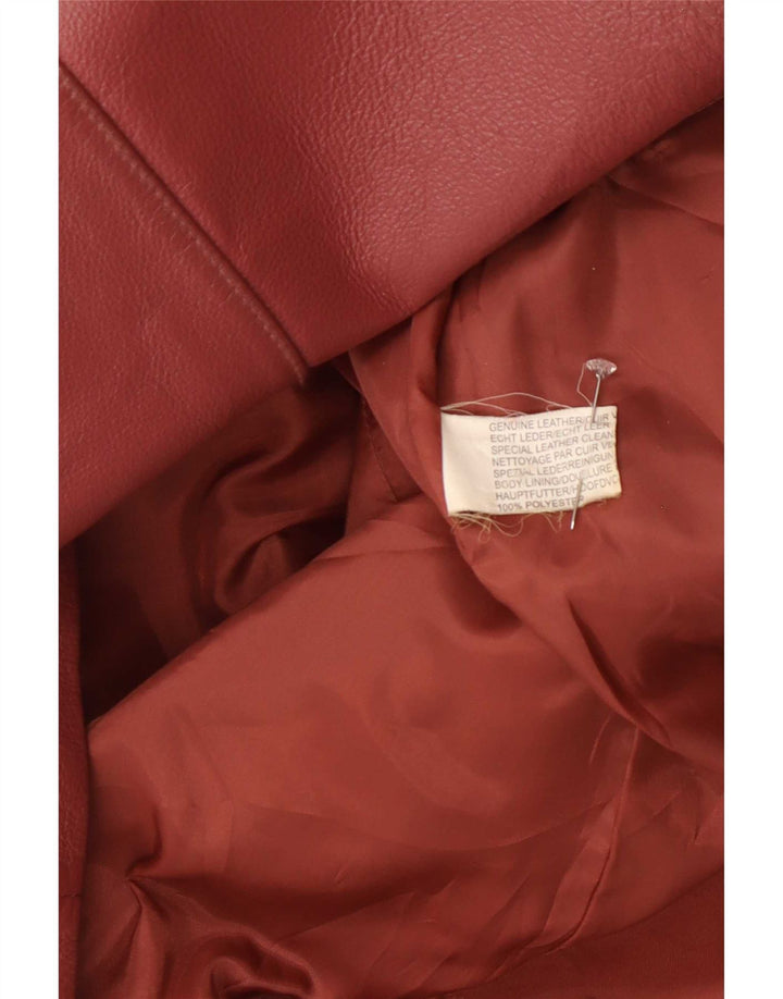 Vintage mujer chaqueta de cuero Reino Unido 16 rosa grande