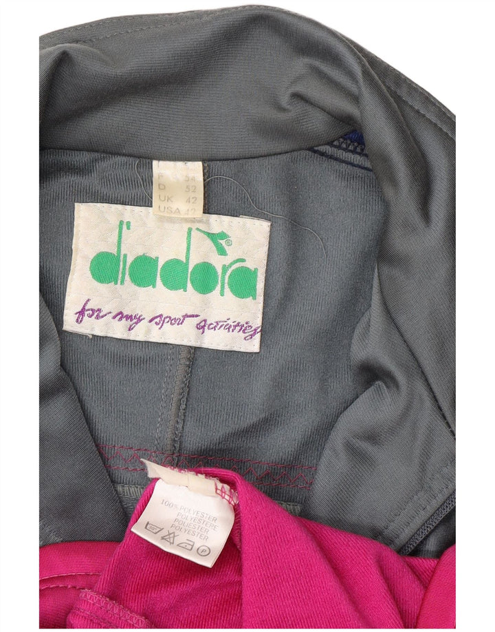 DIADORA Chaqueta de chándal con gráfico para hombre, talla 42, color gris grande