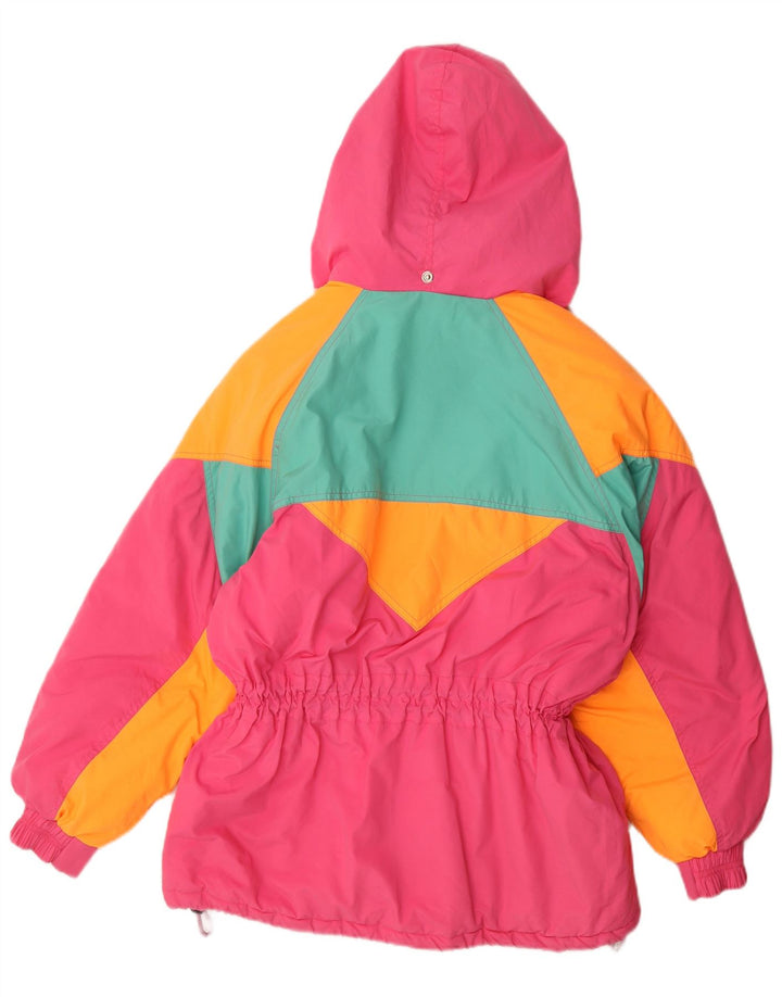 Colle Chaqueta de esquí con capucha para mujer UK 40 Small Pink Colourblock Poliéster