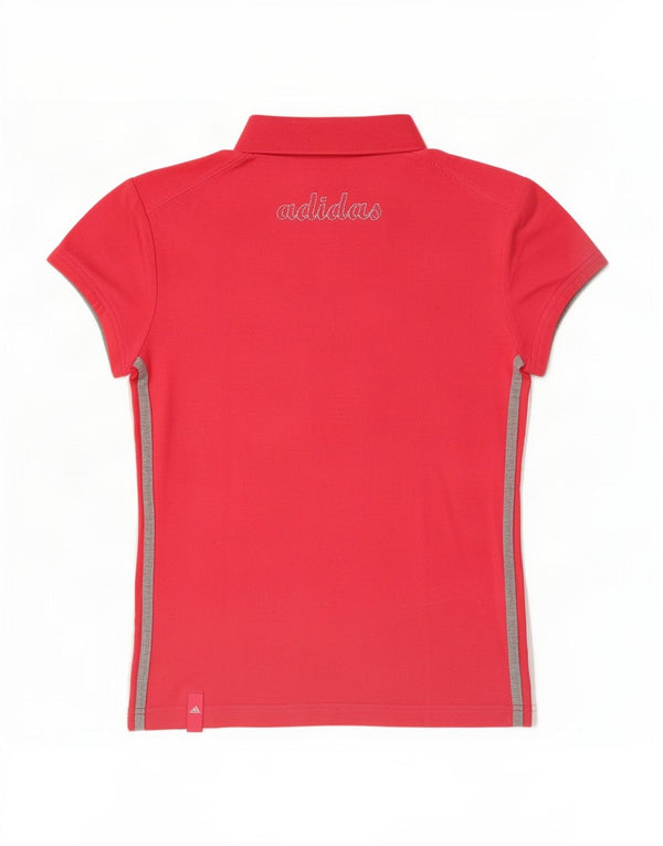 Adidas Polo gráfico para mujer UK 8 Small Pink Cotton