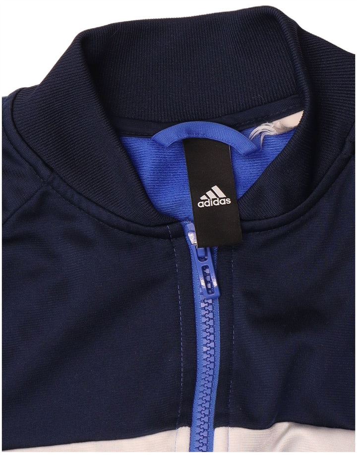 Adidas Hombre Chándal Top Chaqueta Medio Azul Marino Colorblock