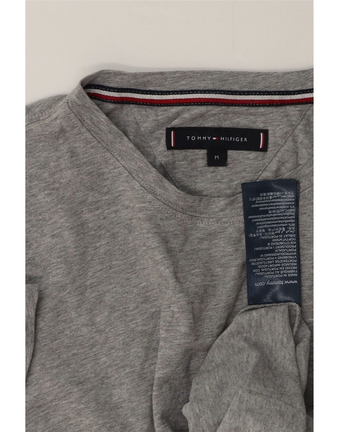 Camiseta Tommy Hilfiger para hombre Top de algodón moteado gris medio