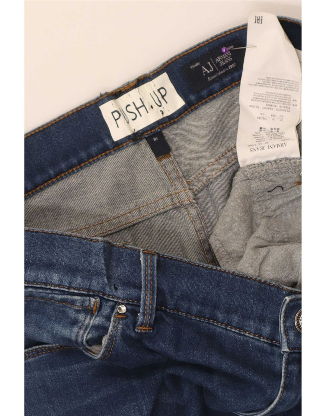 Jeans Armani Mujer Slim W31 L27 Algodón Azul