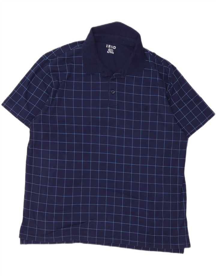 IZOD Polo Hombre XL Azul Marino Cuadros Algodón