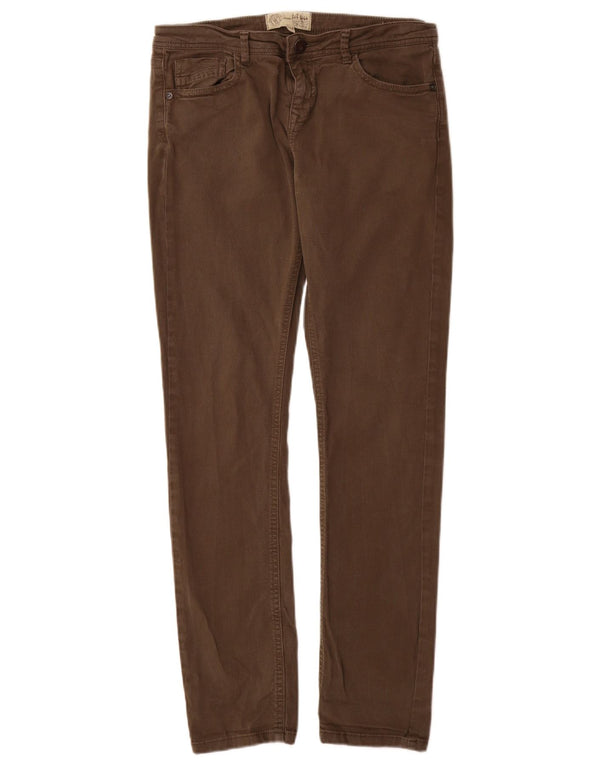 Vaqueros ajustados para mujer Fat Face UK 12 Medium W28 L30 Caqui Algodón