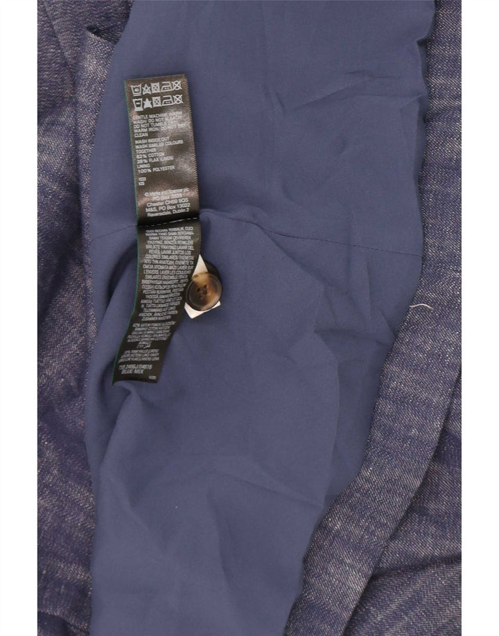 Marks & Spencer Chaqueta tipo blazer de 2 botones para mujer UK 46 Grande Algodón azul marino
