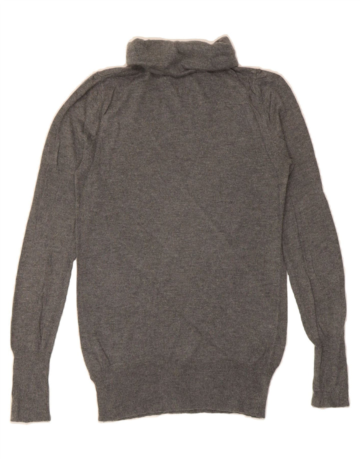 MOSSIMO Womens Roll Neck Jumper Sweater UK 10 Small Grey Nylon Vintage Mossimo and Second-Hand Mossimo from Messina Hembry 