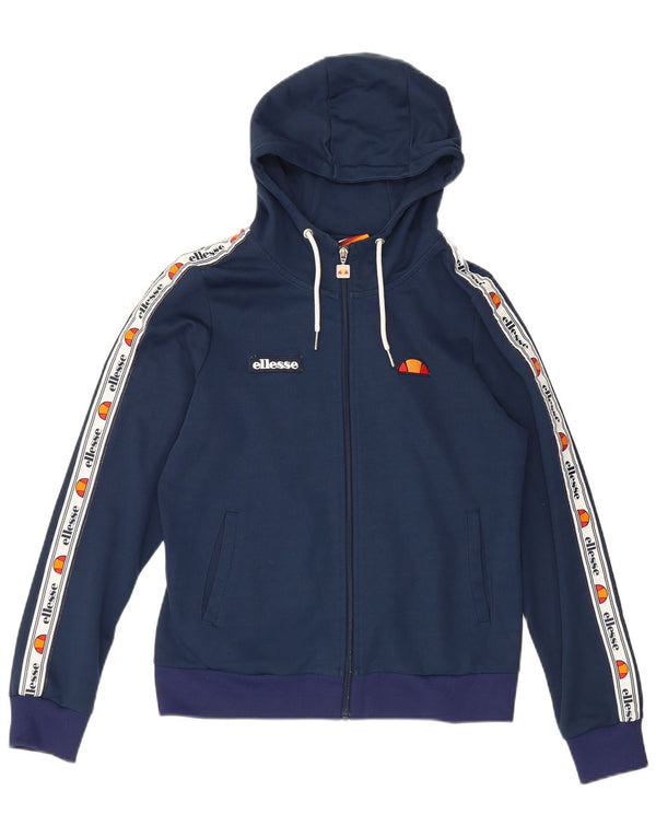 Ellesse Suéter con capucha y cremallera para mujer UK 40 Medium Azul marino Colorblock