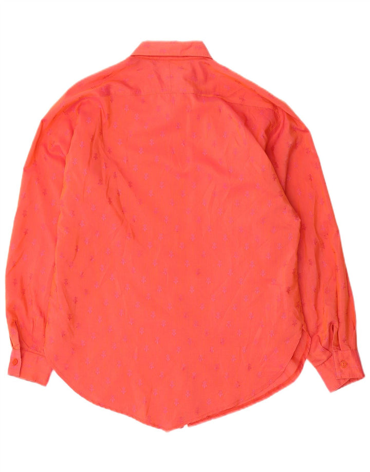 Vintage mujer camisa de manga larga EU 38 algodón moteado rojo medio