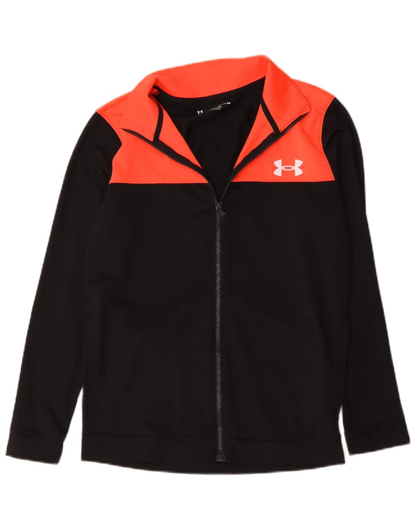 Under Armour Chaqueta tipo top de chándal ajustada para hombre, talla pequeña, color negro