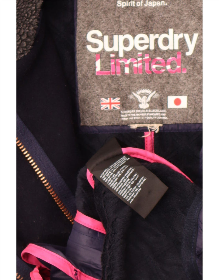 Superdry Chaqueta Acolchada Para Mujer UK 44 Medium Azul Marino Colorblock Nylon