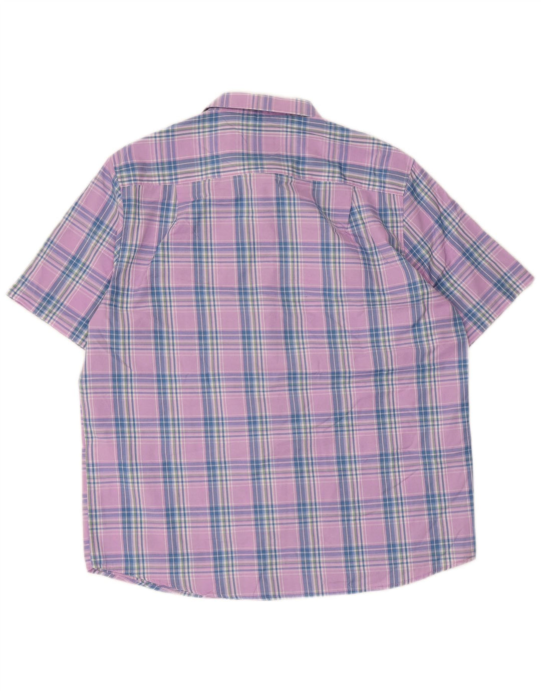 JAMES PRINGLE Camisa de manga corta para hombre Poliéster a cuadros morado grande