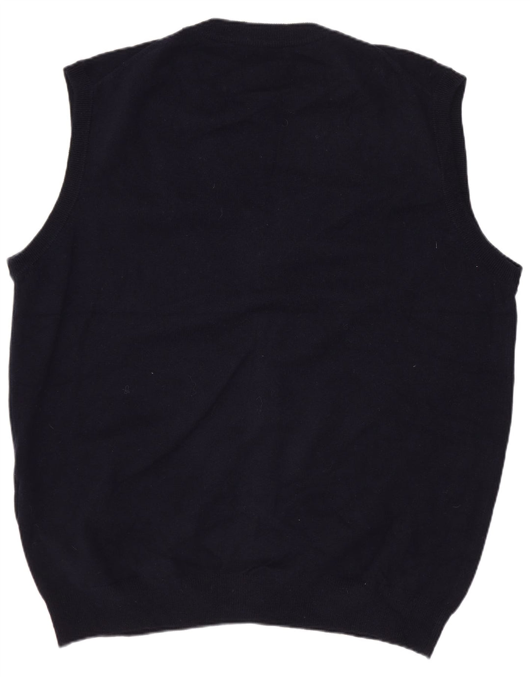 Gant Suéter tipo cárdigan sin mangas para hombre 2XL Lana de cordero azul marino