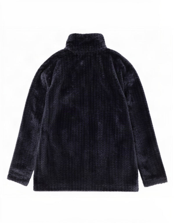 Columbia Mujer Velour Zip Neck Sudadera Jumper UK 46 Large Azul Marino