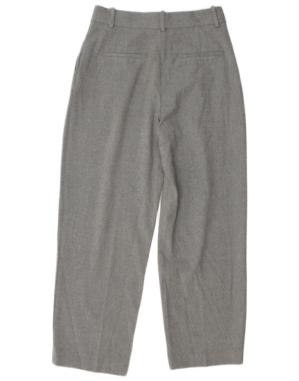 Zara Mujer Pantalón Casual Loose Fit XS W25 L27 Poliéster Gris