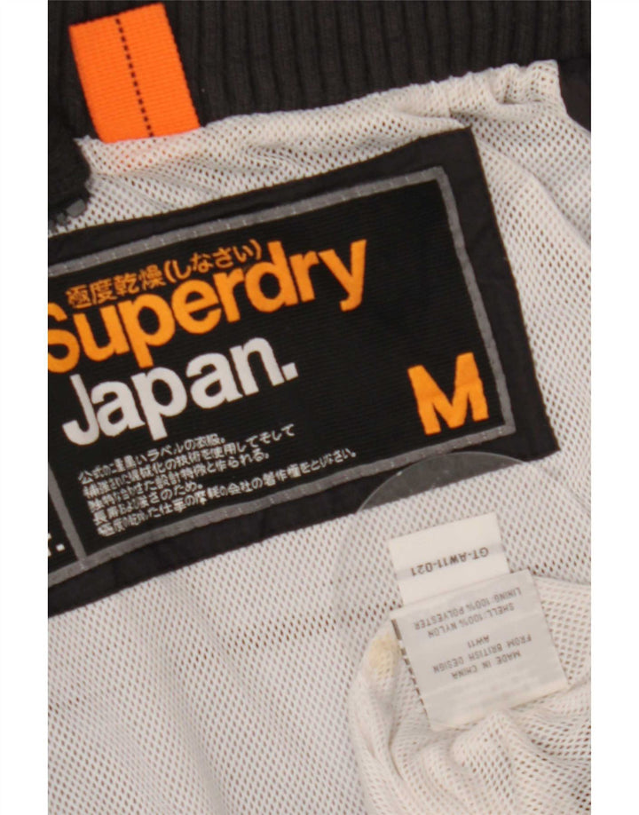 Superdry Chaqueta impermeable gráfica para mujer UK 42 Medium Black Nylon