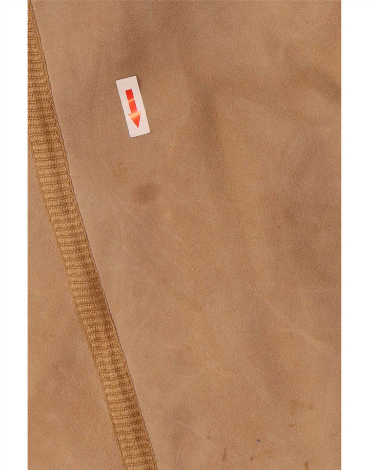 Abrigo de piel de oveja vintage para mujer IT 44 Cuero beige medio