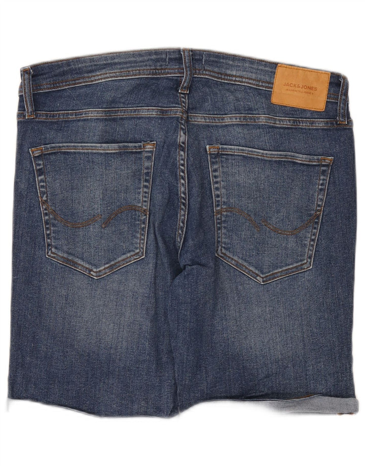 Jack & Jones Pantalones cortos de mezclilla desgastados regulares para hombre medianos W36 Algodón azul