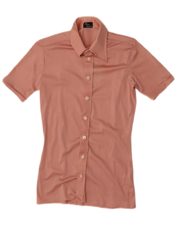 Camisa Vintage Hombre Manga Corta XS Rosa