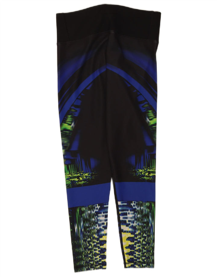 Adidas Leggings Climalite para mujer con patrón abstracto, talla 8/10, color negro