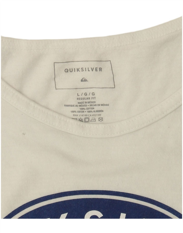 Quiksilver Hombre Gráfico Chaleco Top Grande Algodón Blanco