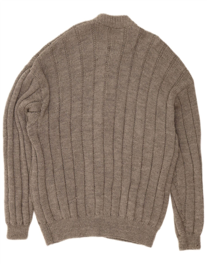 Vintage Mens Cardigan Suéter 2XL Gris