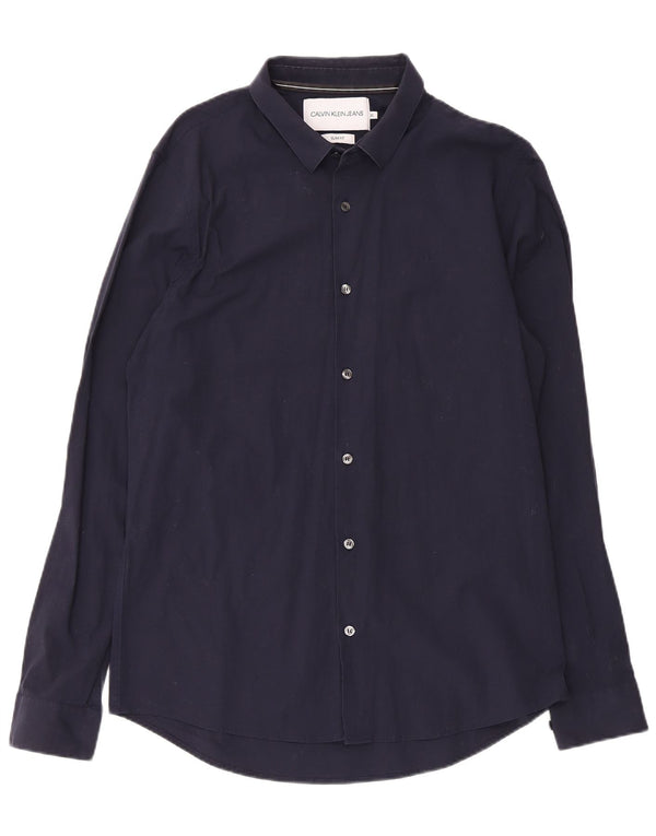 Camisa Calvin Klein Jeans Hombre Slim Fit XL Algodón Azul Marino