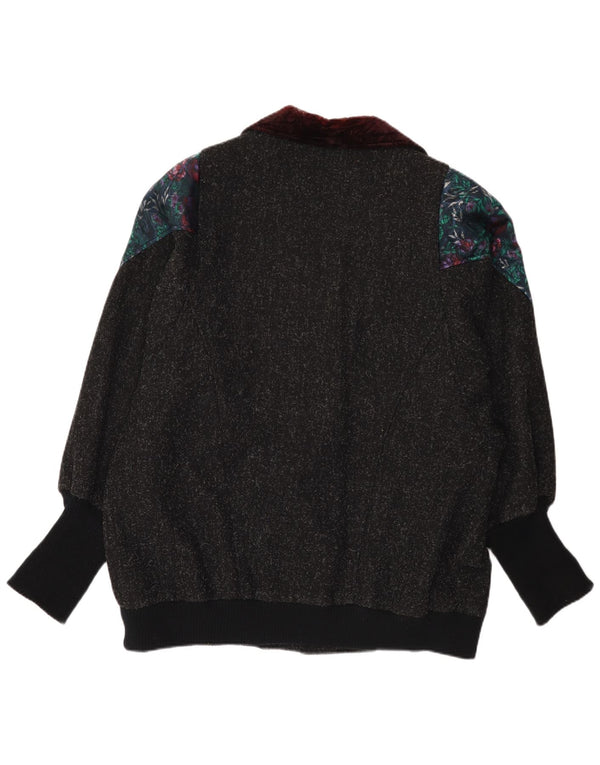 Maggie Lawrence  Womens Windbreaker Coat US 18 2XL Grey Floral Wool