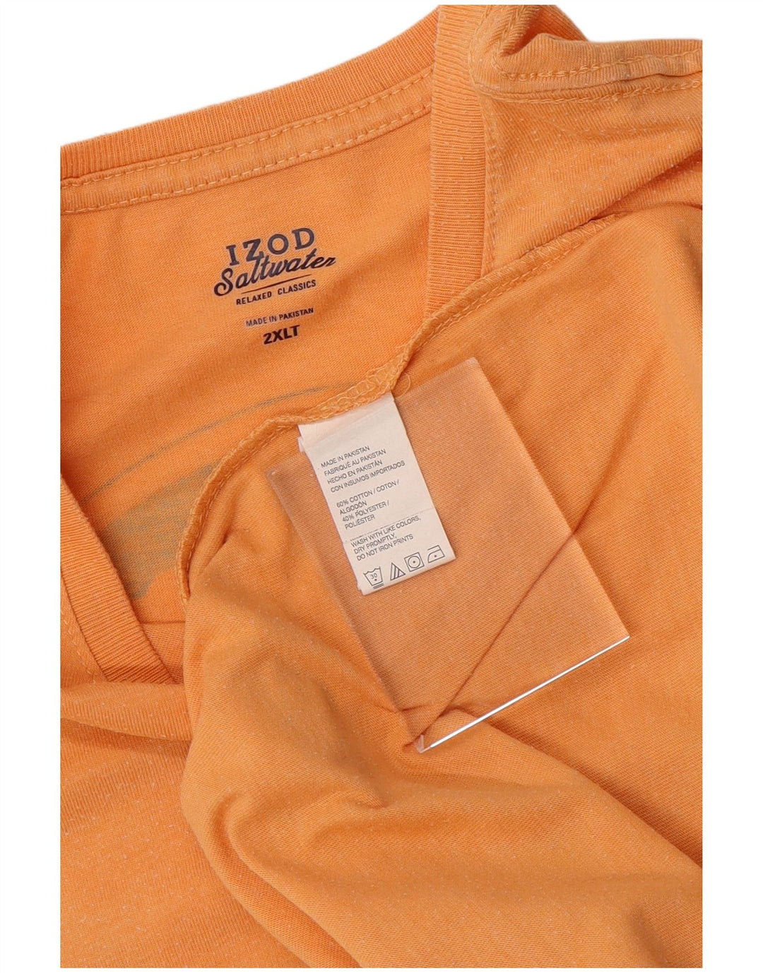 IZOD Camiseta gráfica de agua salada para hombre Top 2XL Algodón naranja