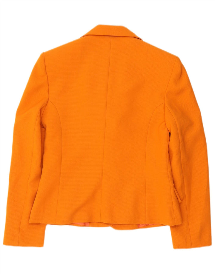 Vintage mujer 5 botones Blazer chaqueta IT 42 poliéster naranja medio