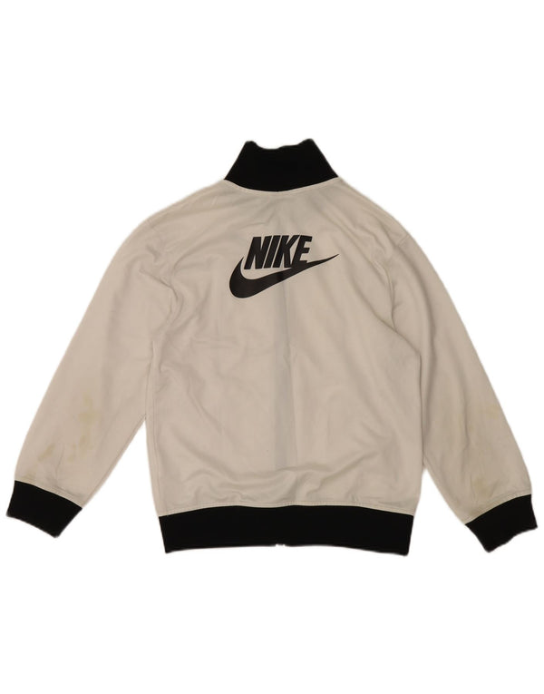 Nike - Chaqueta de chándal para niño, 10-11 años, talla mediana, color blanco, deportiva