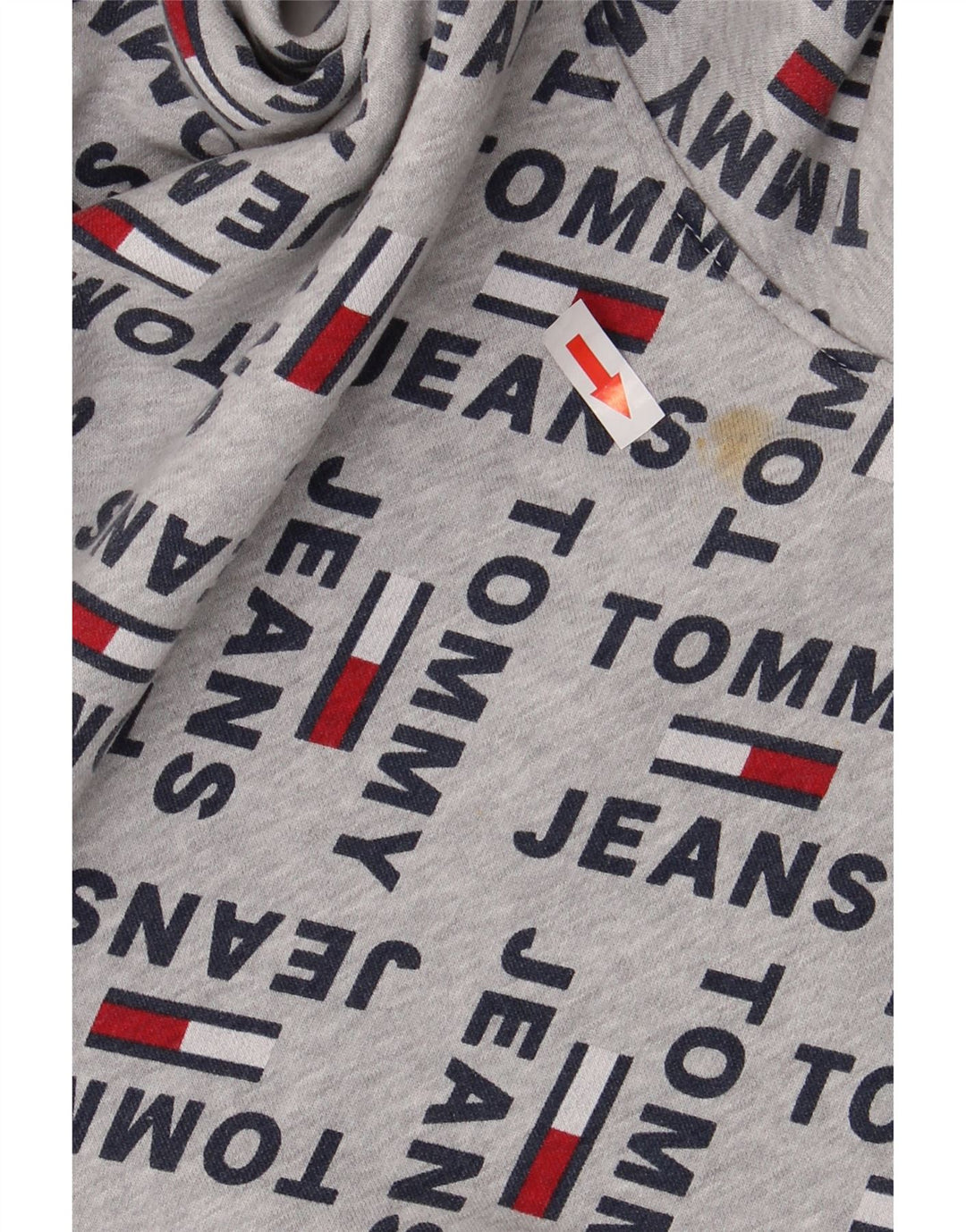 TOMMY HILFIGER Jersey con capucha gráfica para hombre de algodón gris grande