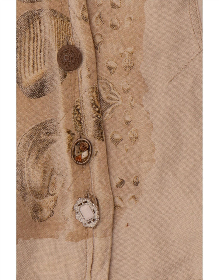 ELISA CAVALETTI Chaqueta Blazer de Manga 3/4 para Mujer UK 44 Grande Beige