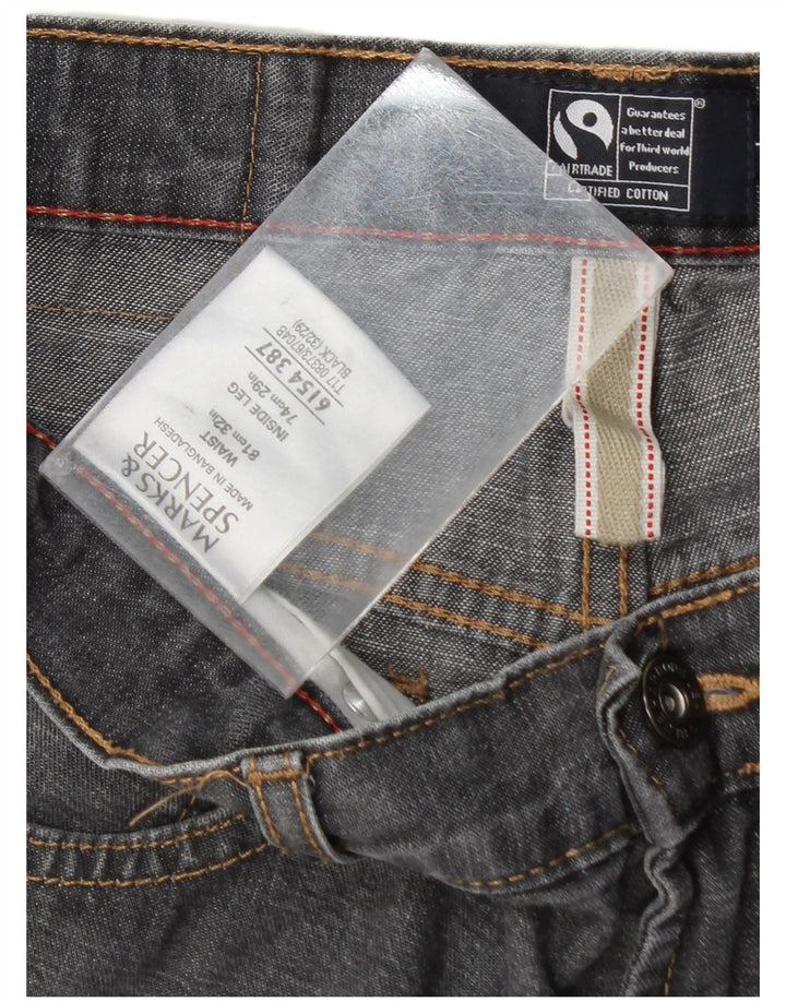 Marks & Spencer Jeans rectos azules Harbor para hombre W32 L29 Algodón gris