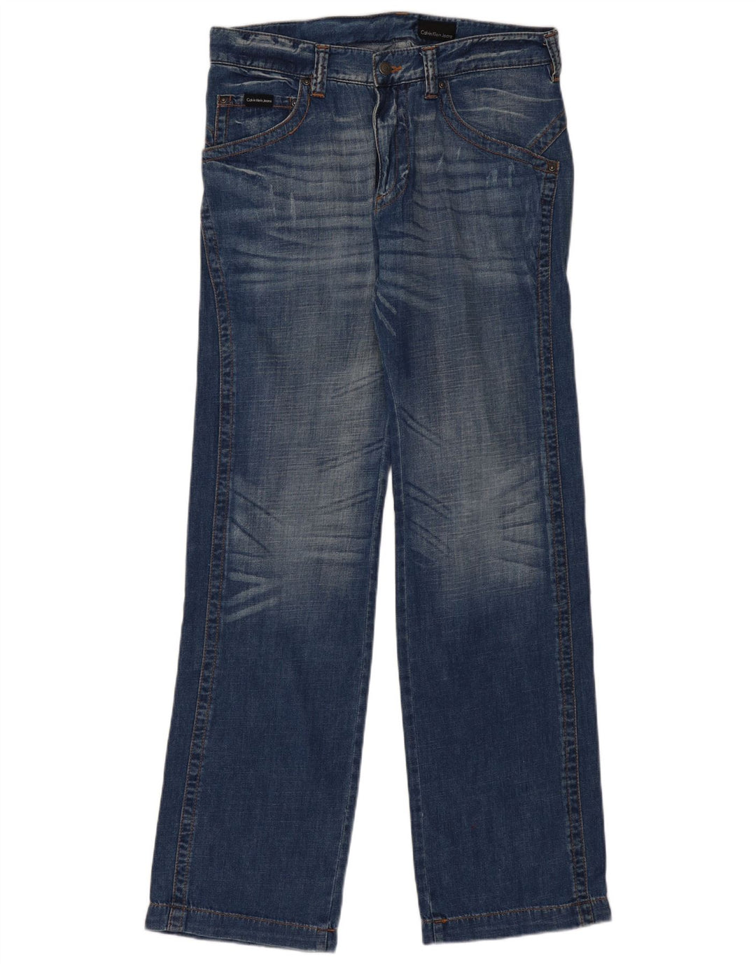 CALVIN KLEIN Vaqueros rectos para hombre W34 L34 Algodón azul