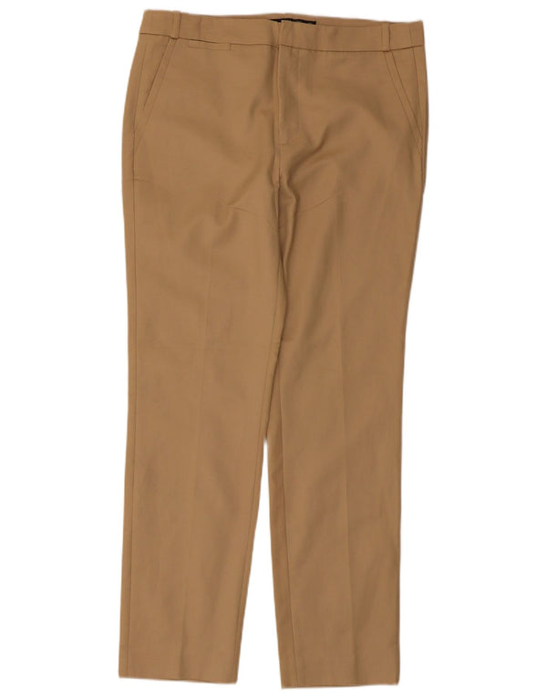 Zara Mujer Pantalón Chino Recto EU 40 Medium W30 L28 Algodón Beige